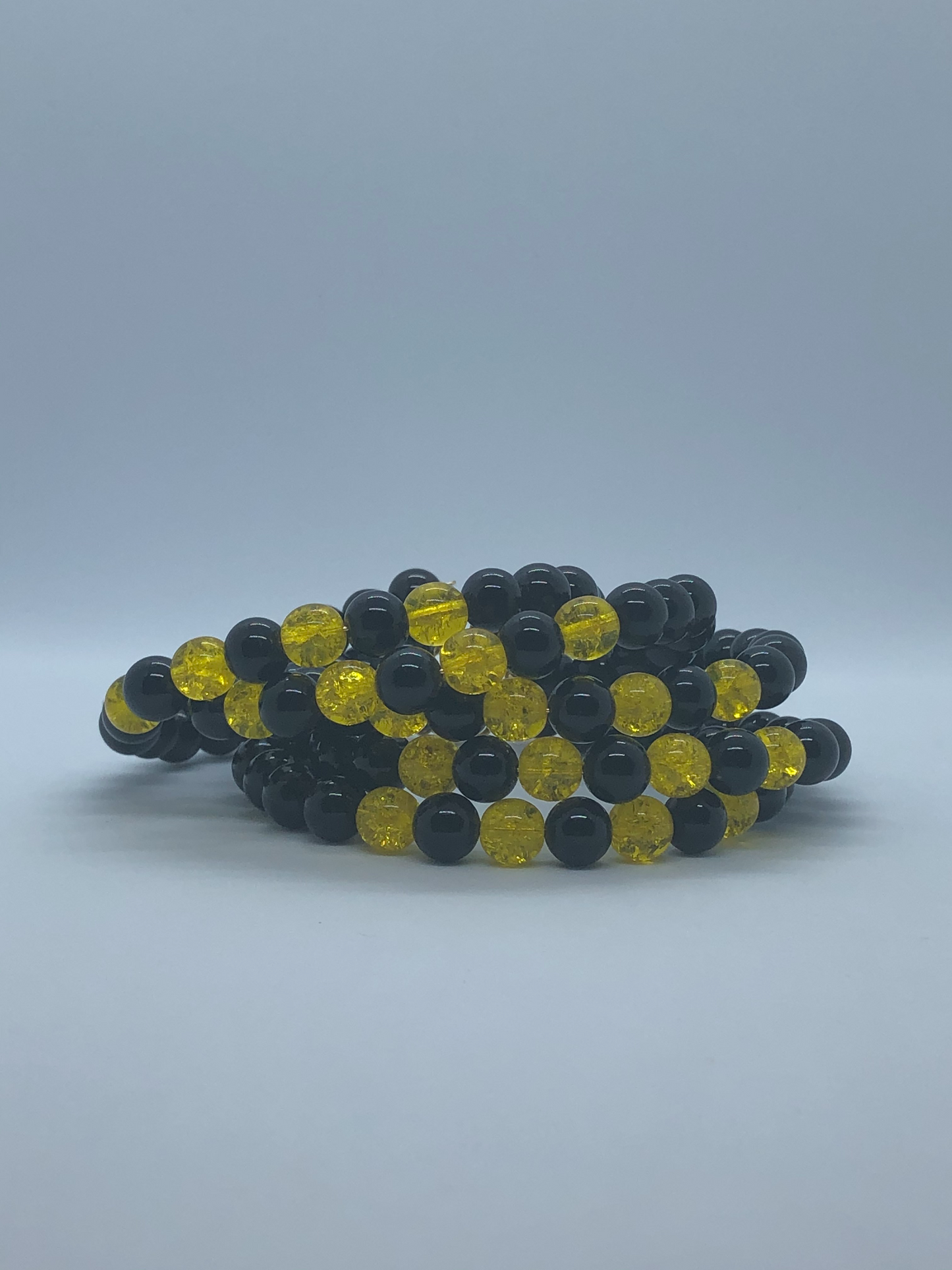 Black Onyx with Yellow Czech Glass