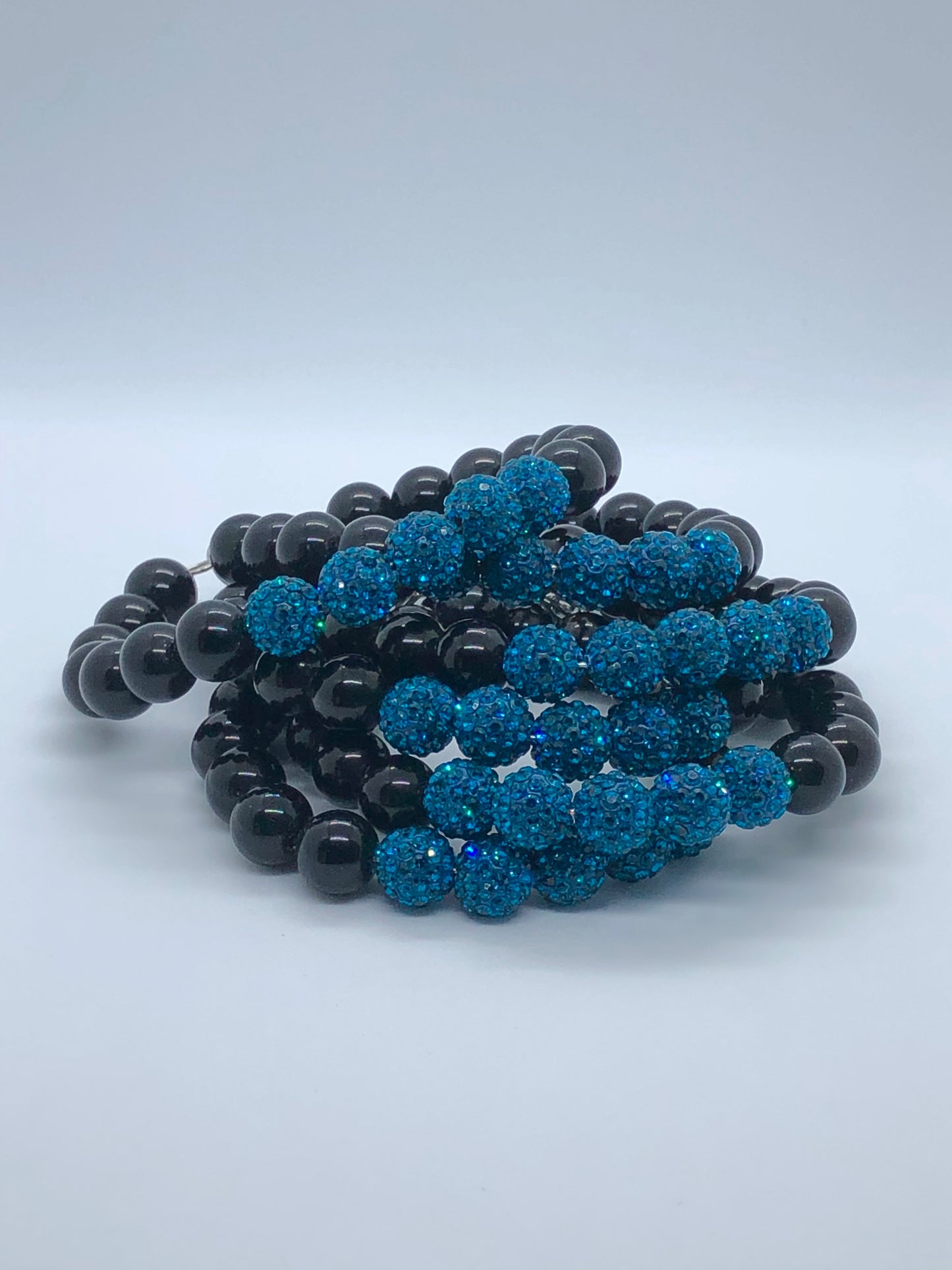 Black Onyx with Blue Shamballa