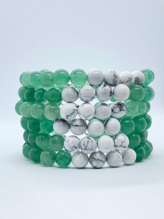 Green Aventurine with White Howlite