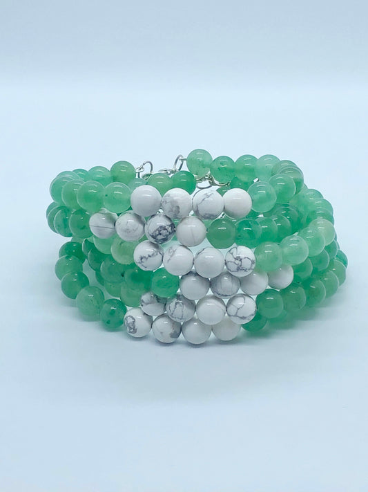 Green Aventurine with White Howlite