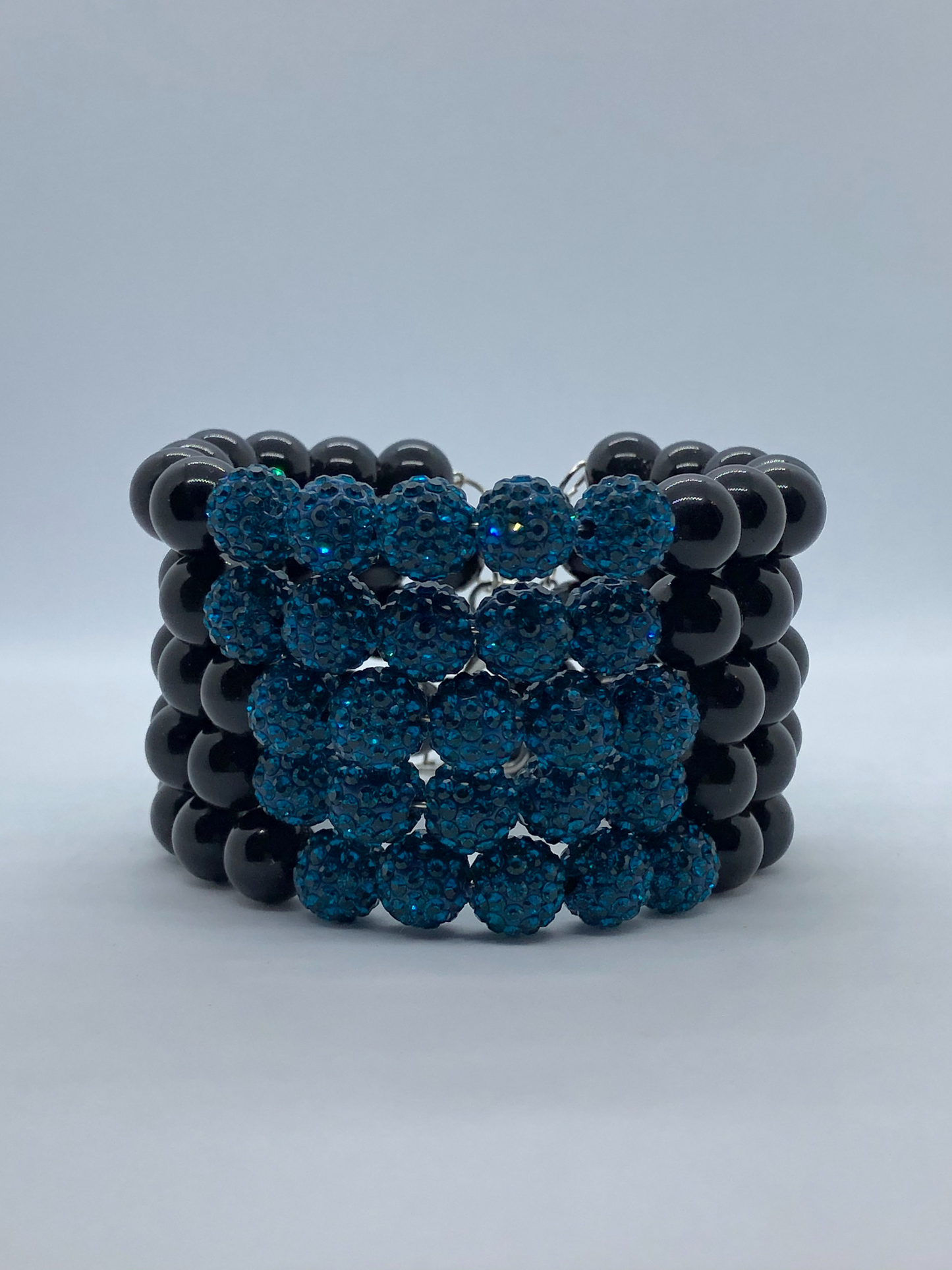 Black Onyx with Blue Shamballa